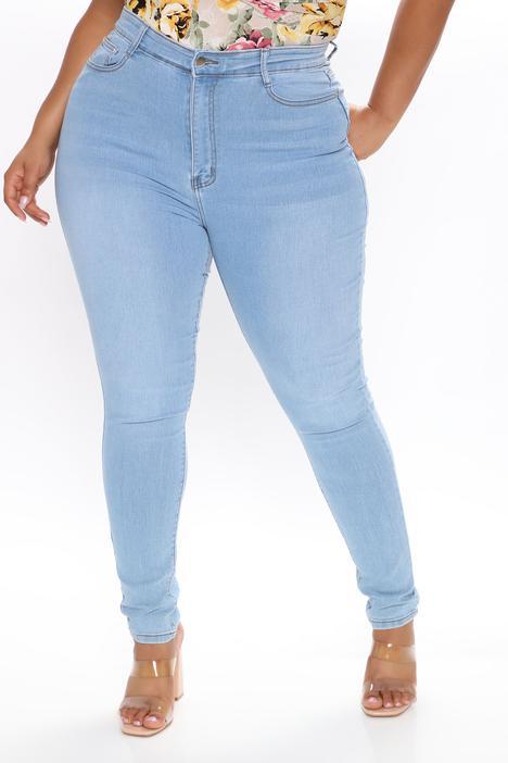 Womens Stretch Denim High-Waisted Skinny Jeans